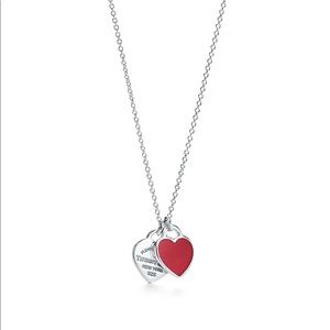 tiffany & co Red Double Heart Tag Pendant